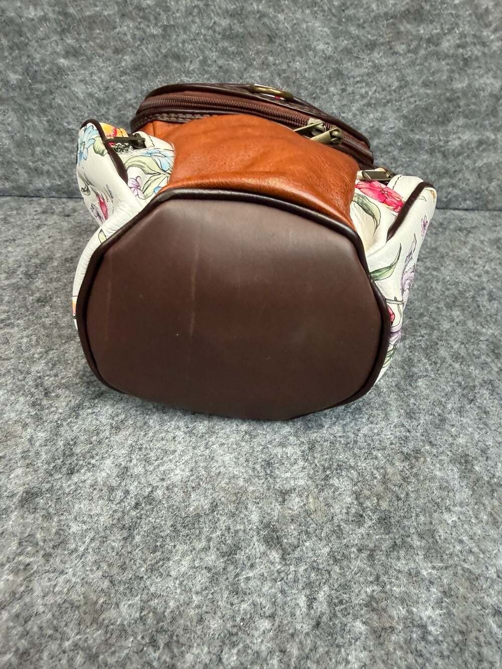 Monte Halla Small Convertible Floral Leather Backpack Purse Made in Italy - Picture 7 of 8